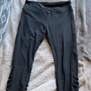 Grey Leggings with Criss Cross Detail